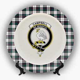 ScotsTee Shop Scottish Campbell of Cawdor Dress Modern Crest Tartan Ceramic Plate