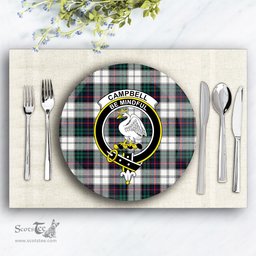 ScotsTee Shop Scottish Campbell of Cawdor Dress Modern Crest Tartan Ceramic Plate