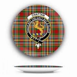 ScotsTee Shop Scottish Chattan Chief of Clan Crest Tartan Ceramic Plate