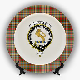 ScotsTee Shop Scottish Chattan Chief of Clan Crest Tartan Ceramic Plate