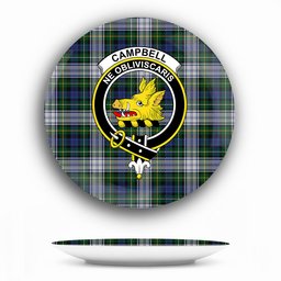 ScotsTee Shop Scottish Campbell of Lochnell Dress Crest Tartan Ceramic Plate