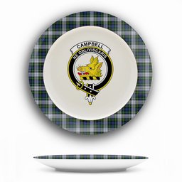ScotsTee Shop Scottish Campbell of Lochnell Dress Crest Tartan Ceramic Plate