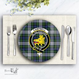 ScotsTee Shop Scottish Campbell of Lochnell Dress Crest Tartan Ceramic Plate