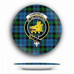 ScotsTee Shop Scottish Campbell of Glenlyon Crest Tartan Ceramic Plate