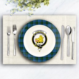 ScotsTee Shop Scottish Campbell of Glenlyon Crest Tartan Ceramic Plate