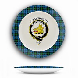 ScotsTee Shop Scottish Campbell of Glenlyon Crest Tartan Ceramic Plate