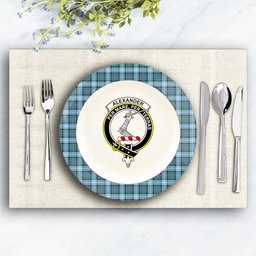 ScotsTee Shop Scottish Alexander of Menstry Hunting Ancient Crest Tartan Ceramic Plate