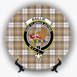ScotsTee Shop Scottish Baillie Dress Ancient Clan Crest Tartan Ceramic Plate