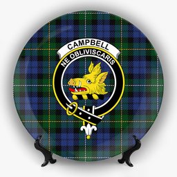 ScotsTee Shop Scottish Campbell of Loudoun Crest Tartan Ceramic Plate
