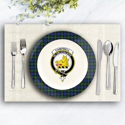 ScotsTee Shop Scottish Campbell of Loudoun Crest Tartan Ceramic Plate