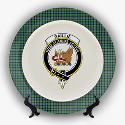 ScotsTee Shop Scottish Baillie of Lamington Modern Clan Crest Tartan Ceramic Plate