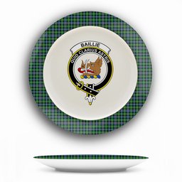 ScotsTee Shop Scottish Baillie of Lamington Modern Clan Crest Tartan Ceramic Plate
