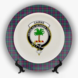ScotsTee Shop Scottish Cairns of Finavon Modern Crest Tartan Ceramic Plate