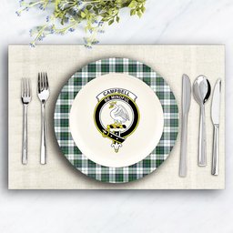 ScotsTee Shop Scottish Campbell of Cawdor Dress Ancient Crest Tartan Ceramic Plate