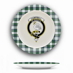 ScotsTee Shop Scottish Campbell of Cawdor Dress Ancient Crest Tartan Ceramic Plate
