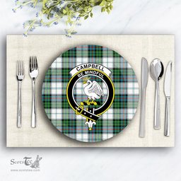 ScotsTee Shop Scottish Campbell of Cawdor Dress Ancient Crest Tartan Ceramic Plate