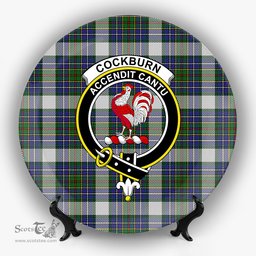 ScotsTee Shop Scottish Cockburn of Ormiston Dress Crest Tartan Ceramic Plate