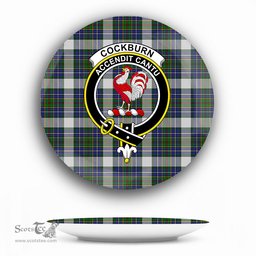 ScotsTee Shop Scottish Cockburn of Ormiston Dress Crest Tartan Ceramic Plate