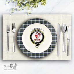 ScotsTee Shop Scottish Cockburn of Ormiston Dress Crest Tartan Ceramic Plate