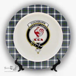 ScotsTee Shop Scottish Cockburn of Ormiston Dress Crest Tartan Ceramic Plate