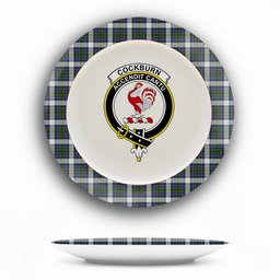ScotsTee Shop Scottish Cockburn of Ormiston Dress Crest Tartan Ceramic Plate