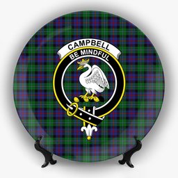 ScotsTee Shop Scottish Campbell of Cawdor Crest Tartan Ceramic Plate