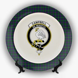 ScotsTee Shop Scottish Campbell of Cawdor Crest Tartan Ceramic Plate