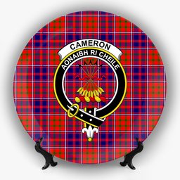 ScotsTee Shop Scottish Cameron of Lochiel Modern Crest Tartan Ceramic Plate