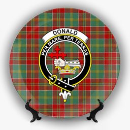 ScotsTee Shop Scottish Donald of Kingsburgh Crest Tartan Ceramic Plate