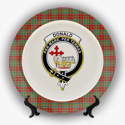 ScotsTee Shop Scottish Donald of Kingsburgh Crest Tartan Ceramic Plate