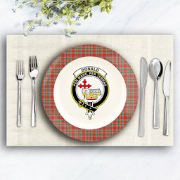 ScotsTee Shop Scottish Donald of Lochmaddy Ancient Crest Tartan Ceramic Plate