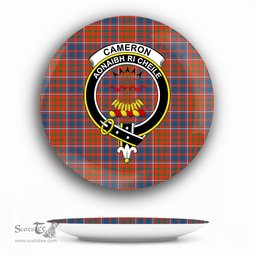 ScotsTee Shop Scottish Cameron of Lochiel Ancient Crest Tartan Ceramic Plate