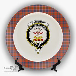 ScotsTee Shop Scottish Cameron of Lochiel Ancient Crest Tartan Ceramic Plate