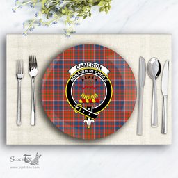 ScotsTee Shop Scottish Cameron of Lochiel Ancient Crest Tartan Ceramic Plate