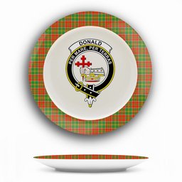 ScotsTee Shop Scottish Donald of Kingsburgh Ancient Crest Tartan Ceramic Plate