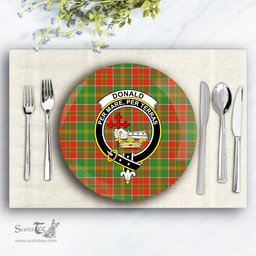 ScotsTee Shop Scottish Donald of Kingsburgh Ancient Crest Tartan Ceramic Plate