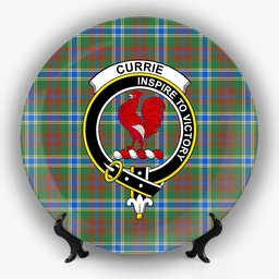 ScotsTee Shop Scottish Currie of Arran Modern Clan Crest Tartan Ceramic Plate