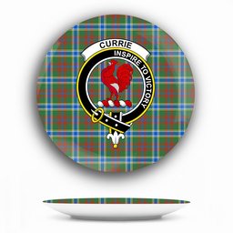 ScotsTee Shop Scottish Currie of Arran Modern Clan Crest Tartan Ceramic Plate
