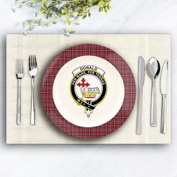 ScotsTee Shop Scottish Donald of Boisdale Modern Crest Tartan Ceramic Plate