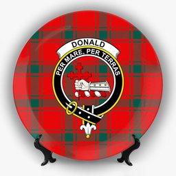 ScotsTee Shop Scottish Donald of Sleat Modern Crest Tartan Ceramic Plate