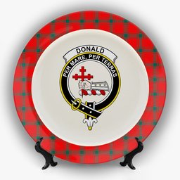 ScotsTee Shop Scottish Donald of Sleat Modern Crest Tartan Ceramic Plate