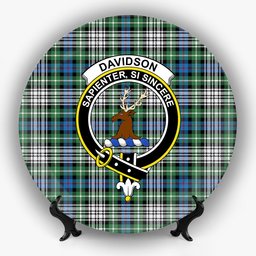 ScotsTee Shop Scottish Davidson of Tulloch Dress Ancient Crest Tartan Ceramic Plate