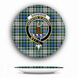 ScotsTee Shop Scottish Davidson of Tulloch Dress Ancient Crest Tartan Ceramic Plate