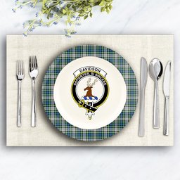 ScotsTee Shop Scottish Davidson of Tulloch Dress Ancient Crest Tartan Ceramic Plate