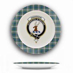 ScotsTee Shop Scottish Davidson of Tulloch Dress Ancient Crest Tartan Ceramic Plate