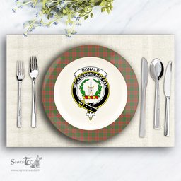 ScotsTee Shop Scottish Donald of Glencoe Ancient Crest Tartan Ceramic Plate