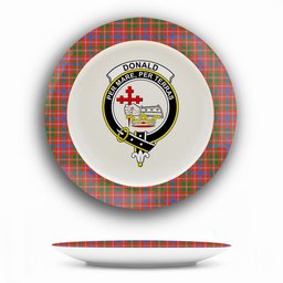 ScotsTee Shop Scottish Donald of Glenaladale Ancient Crest Tartan Ceramic Plate