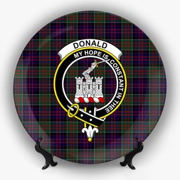 ScotsTee Shop Scottish Donald of Clan Ranald Crest Tartan Ceramic Plate