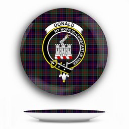 ScotsTee Shop Scottish Donald of Clan Ranald Crest Tartan Ceramic Plate