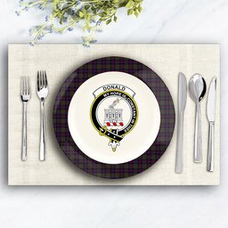 ScotsTee Shop Scottish Donald of Clan Ranald Crest Tartan Ceramic Plate